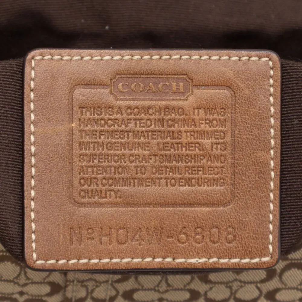 COACH 6808 Y2K Soho Brown Signature Leather Canvas Buckle Hobo Shoulder Bag RARE